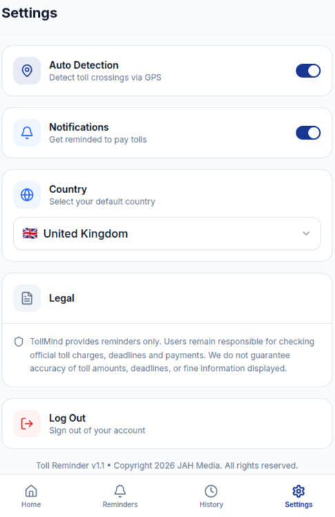 Settings Page - Toggle Notifications